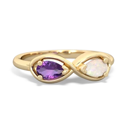 Amethyst Infinity 14K Yellow Gold ring R5050