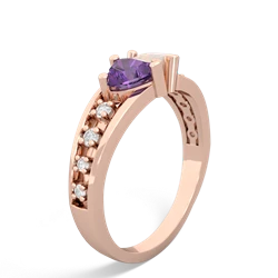 Amethyst Heart To Heart 14K Rose Gold ring R3342