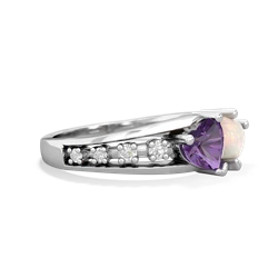 Amethyst Heart To Heart 14K White Gold ring R3342