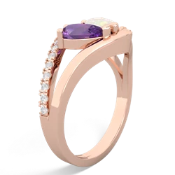 Amethyst Nestled Heart Keepsake 14K Rose Gold ring R5650