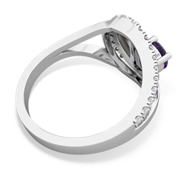 Amethyst Nestled Heart Keepsake 14K White Gold ring R5650