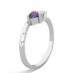 Amethyst Sweethearts 14K White Gold ring R5260