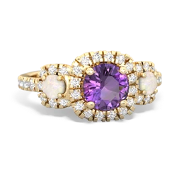 Amethyst Regal Halo 14K Yellow Gold ring R5350