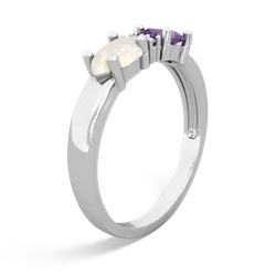 Amethyst Pear Bowtie 14K White Gold ring R0865