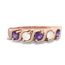 Amethyst Anniversary Band 14K Rose Gold ring R2089