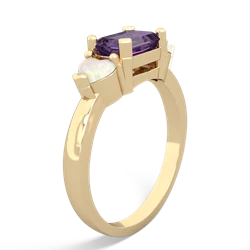 Amethyst Three Stone 14K Yellow Gold ring R5235