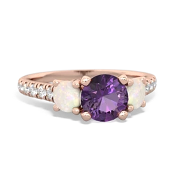 Amethyst Pave Trellis 14K Rose Gold ring R5500