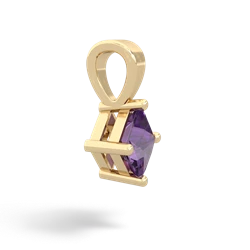 Amethyst 5Mm Princess Solitaire 14K Yellow Gold pendant P1789