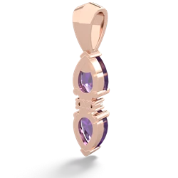 Amethyst Bowtie Drop 14K Rose Gold pendant P0865