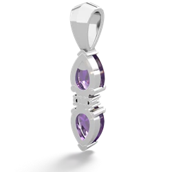 Amethyst Bowtie Drop 14K White Gold pendant P0865