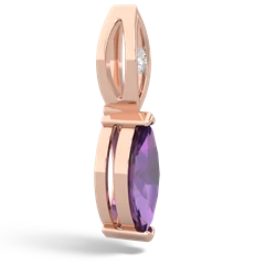 Amethyst Marquise Drop 14K Rose Gold pendant P5333