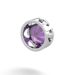 Amethyst 8Mm Slide 14K White Gold pendant P3788