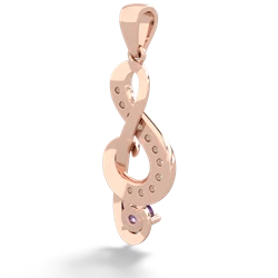 Amethyst G-Clef Music 14K Rose Gold pendant P5830