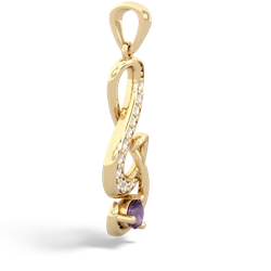 Amethyst G-Clef Music 14K Yellow Gold pendant P5830