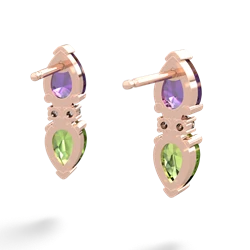 Amethyst Bowtie Drop 14K Rose Gold earrings E0865