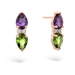 Amethyst Bowtie Drop 14K Rose Gold earrings E0865