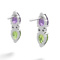 Amethyst Bowtie Drop 14K White Gold earrings E0865