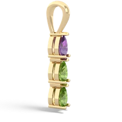 Amethyst Dew Drops 14K Yellow Gold pendant P2251