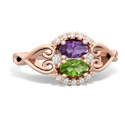 Amethyst Love Nest 14K Rose Gold ring R5860