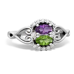 Amethyst Love Nest 14K White Gold ring R5860