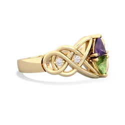 Amethyst Keepsake Celtic Knot 14K Yellow Gold ring R5300