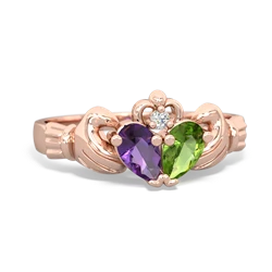 Amethyst 'Our Heart' Claddagh 14K Rose Gold ring R2388