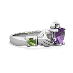 Amethyst Claddagh Keepsake 14K White Gold ring R5245