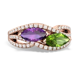 Amethyst Diamond Rivers 14K Rose Gold ring R3070