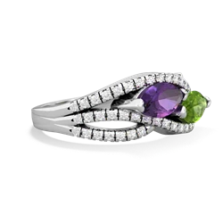 Amethyst Diamond Rivers 14K White Gold ring R3070