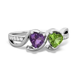 Amethyst Side By Side 14K White Gold ring R3090