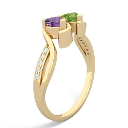 Amethyst Side By Side 14K Yellow Gold ring R3090