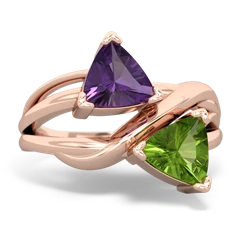 Amethyst Split Band Swirl 14K Rose Gold ring R2341