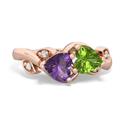 Amethyst Floral Elegance 14K Rose Gold ring R5790