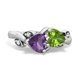 Amethyst Floral Elegance 14K White Gold ring R5790