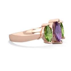 Amethyst Three Peeks 14K Rose Gold ring R2433