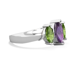 Amethyst Three Peeks 14K White Gold ring R2433