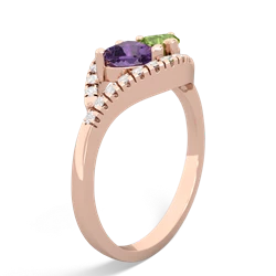 Amethyst Mother And Child 14K Rose Gold ring R3010