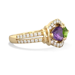 Amethyst Art-Deco Keepsake 14K Yellow Gold ring R5630