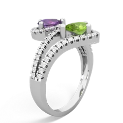 Amethyst Diamond Dazzler 14K White Gold ring R3000