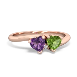 Amethyst Sweethearts 14K Rose Gold ring R5260