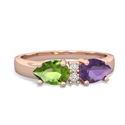 Amethyst Pear Bowtie 14K Rose Gold ring R0865