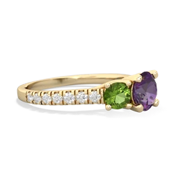 Amethyst Pave Trellis 14K Yellow Gold ring R5500