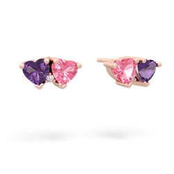 Amethyst Sweethearts 14K Rose Gold earrings E5260