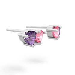 Amethyst Sweethearts 14K White Gold earrings E5260