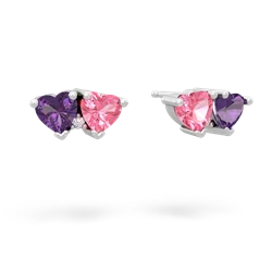 Amethyst Sweethearts 14K White Gold earrings E5260