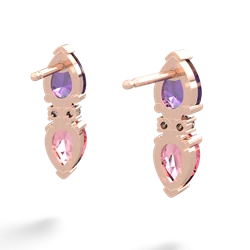 Amethyst Bowtie Drop 14K Rose Gold earrings E0865