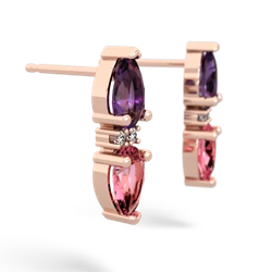 Amethyst Bowtie Drop 14K Rose Gold earrings E0865