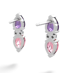 Amethyst Bowtie Drop 14K White Gold earrings E0865