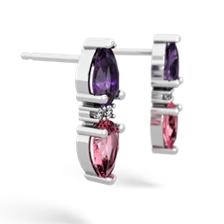 Amethyst Bowtie Drop 14K White Gold earrings E0865