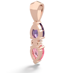 Amethyst Bowtie Drop 14K Rose Gold pendant P0865